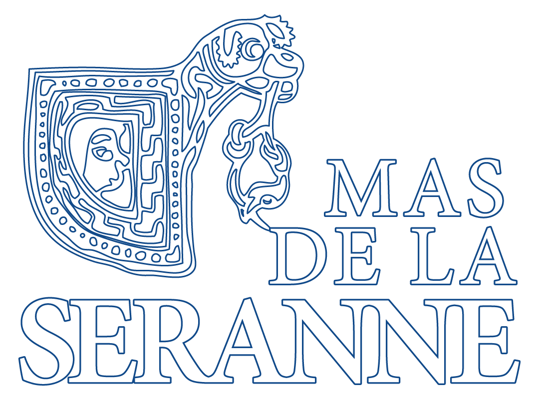Mas de la Séranne - Logo blanc bleu transparent